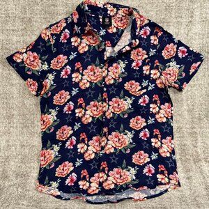 Navy Floral Dallas Cowboys Button-Up Shirt (Size S)